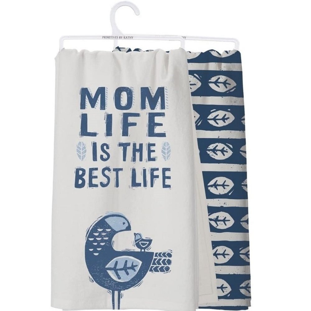 Kitchen Towel Set - Mom Life Is the Best Life - 2 Cotton Towels